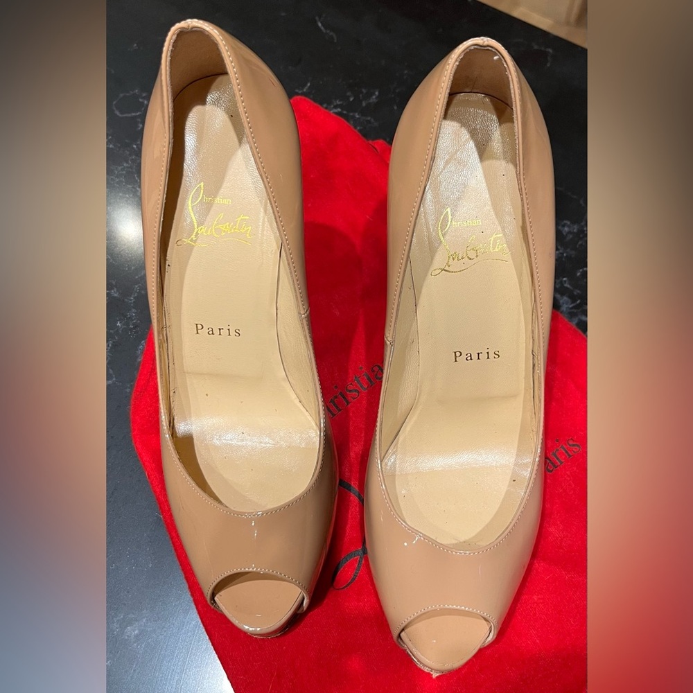 Christian Louboutin Nude Peep Toe Pumps - Picture 12 of 12